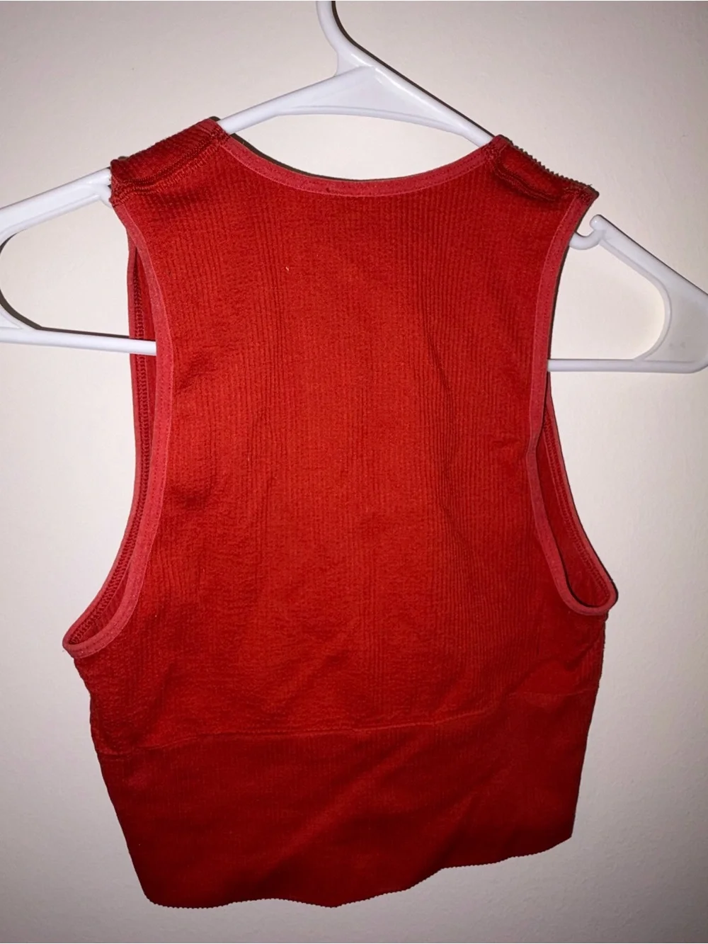 Urban Outfitters Red Ribbed Deep V Crop Tank - Picture 2 of 3